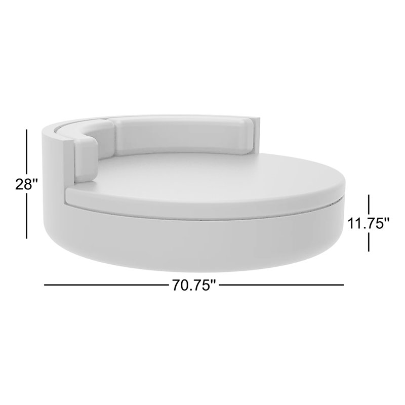 Ulm - Daybed Fixed Backrest - 70.75"Dia - Basic, Black