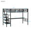 Structure de lit mezzanine en métal avec bureau