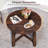 1 Pcs Outdoor Side Table With Solid Wood Structure Small Round Coffee Table For Garden