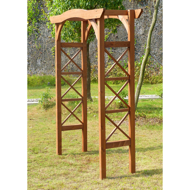 Lachezar 60.43'' W x 20.87'' D Solid Wood Arbor in Natural