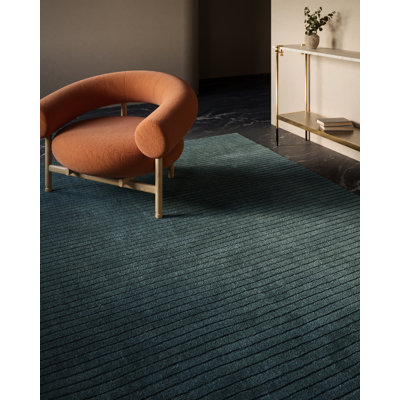 Guiness Blue Hand-Loomed Wool Rug
