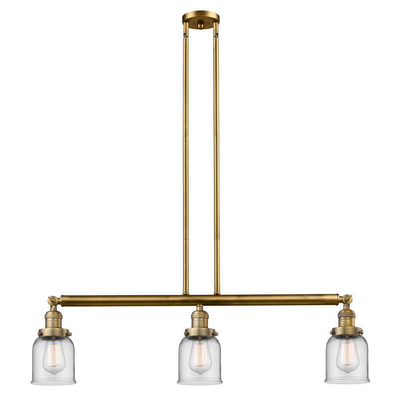 Tom 3 - Light Kitchen Island Pendant, No Bulb Included, Clear, Black Antique Brass