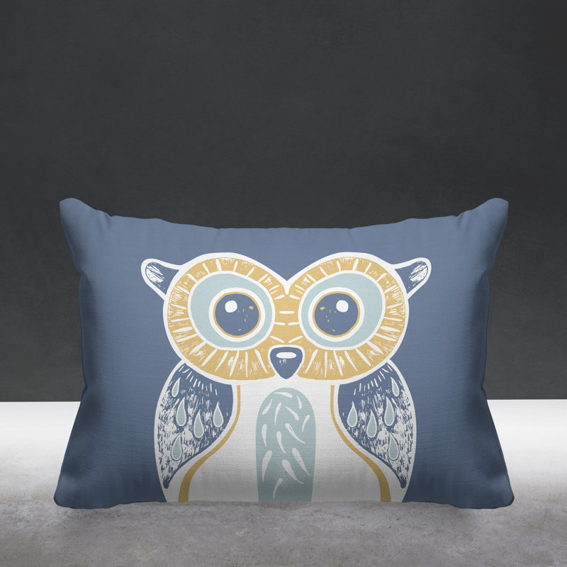 Coussin intérieur Addison Woodland Owl, Ardoise