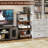 4-Tier AV Media Stand With Power Strips,Narrow Version Wooden Corner Shelf Stereo Cabinet Audio Rack Stand Tower For Small DVD Players Game Console TV Box Cable Box Wifi Router