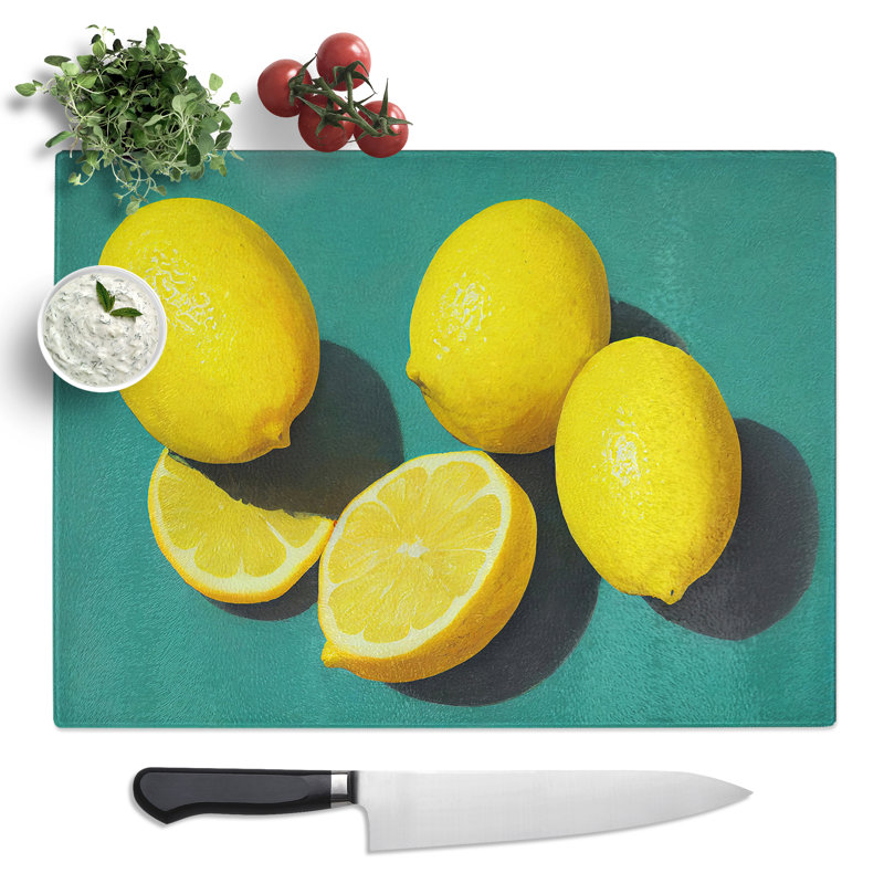 Lemon Fruit Citrus  Glass Chopping Board