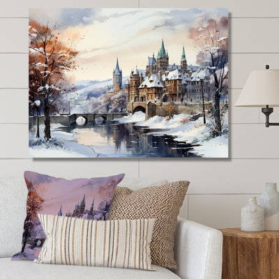 «Wonderful Village Winter At Christmas I - Winter Landscape», art mural
