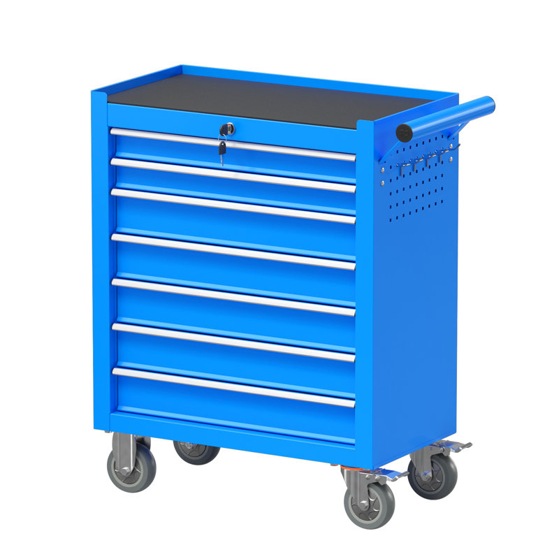 7 Drawer Tool Chest with Wheels, 31.1''Metal Storage Cabinet (Blue), Blue