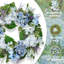 Couronne de lavande 20 po bleu clair, blanc, vert, hortensia artificiel, eucalyptus, printemps, été, porte d'entrée