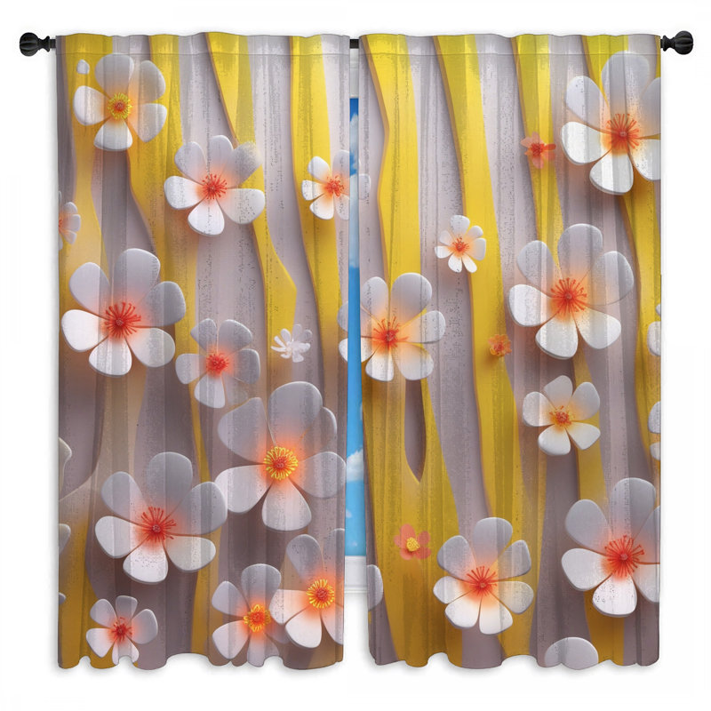 Rideaux obscurcissant et fleurs obscurcissant à motif floral - 2 panneaux, 20 po x 60 po - 2 panneaux