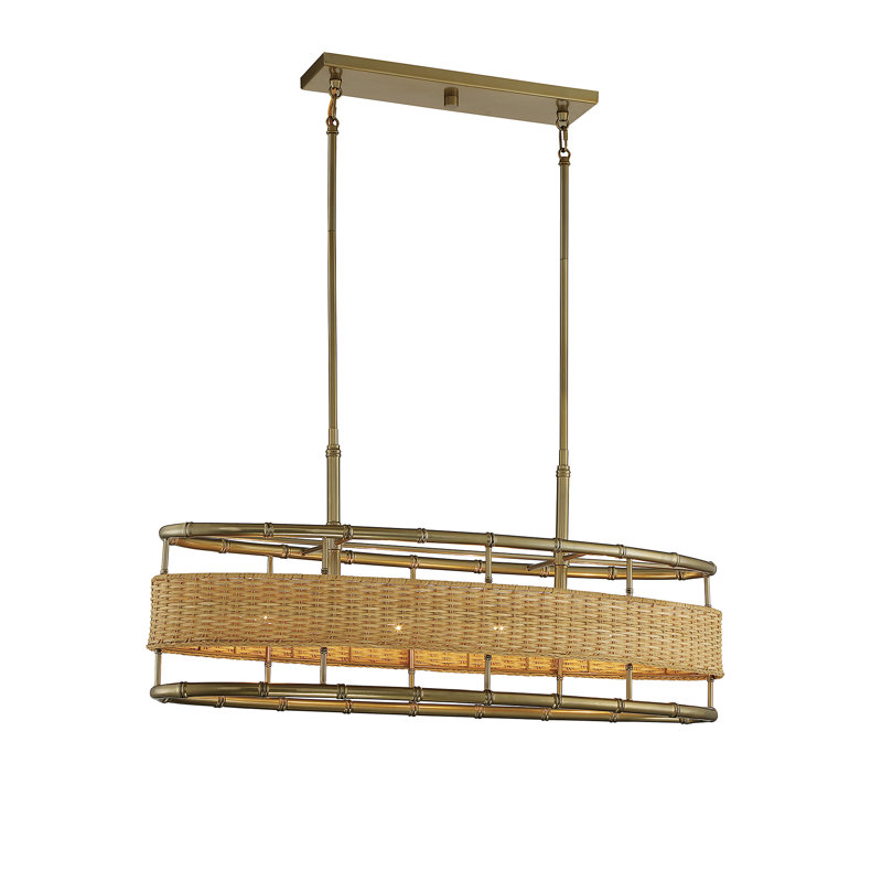 Luminaire suspendu linéaire à 4 lumières pour îlot de cuisine Blanton