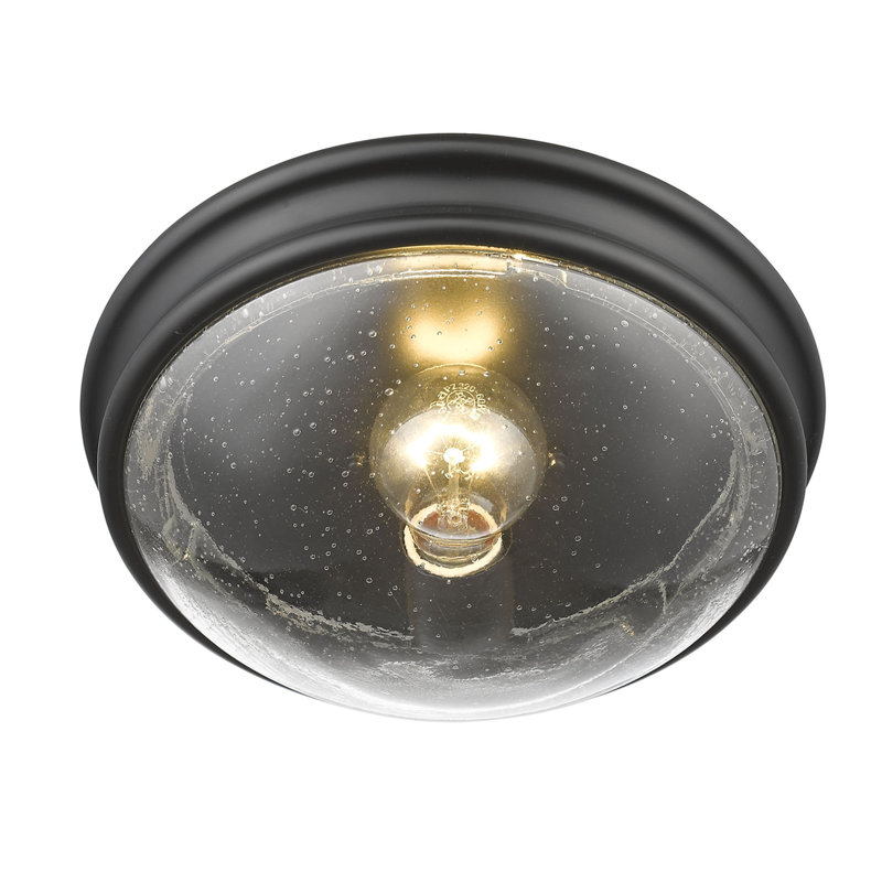 Plafonnier encastré circulaire simple 1 lumière 10 po Scarlett, Noir mat