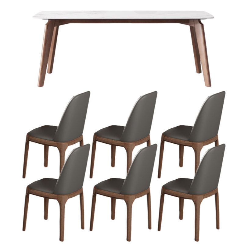 Ensemble de table de salle à manger Modern, Gris, H 28,74 po x L 62,99 po x l 35,43 po