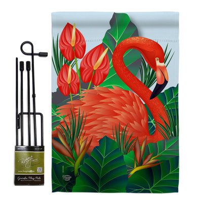 Ensemble de drapeaux en polyester 19 x 13 po Flamingo Paradise