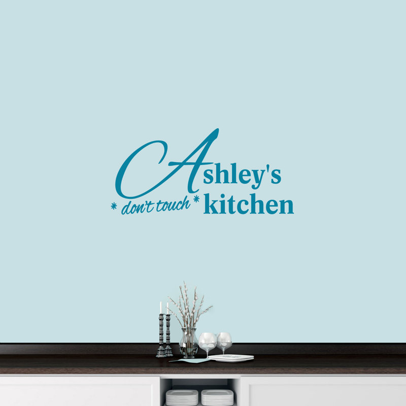 Décalcomanie murale de cuisine à ne pas toucher custom, Bleu sarcelle, Oui