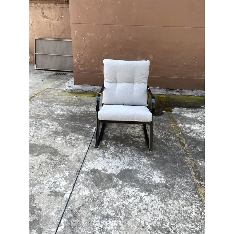 Ensemble de chaise à bascule et fauteuil, Blanc cassé