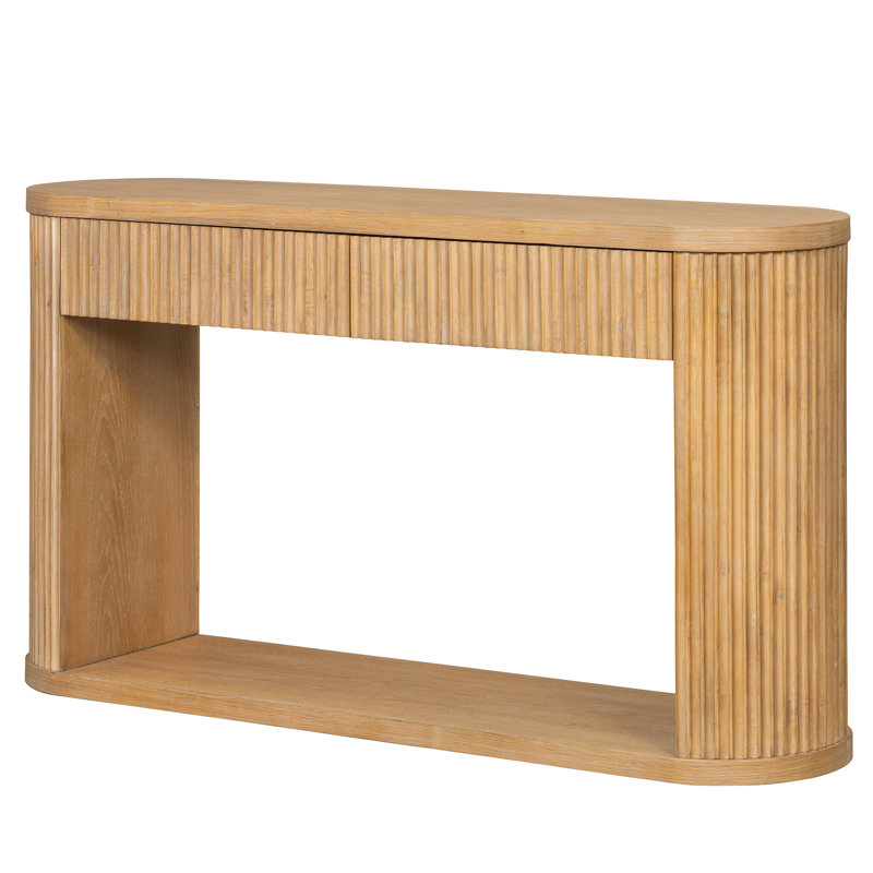 Armoire de rangement de bureau à 2 tiroirs de 53 po de largeur, Naturel