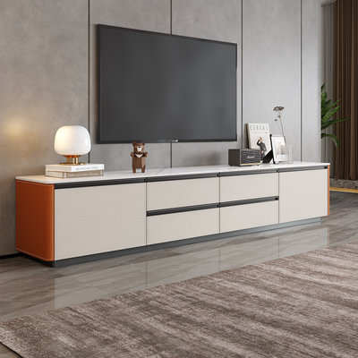 Meuble télé minimaliste de style crème