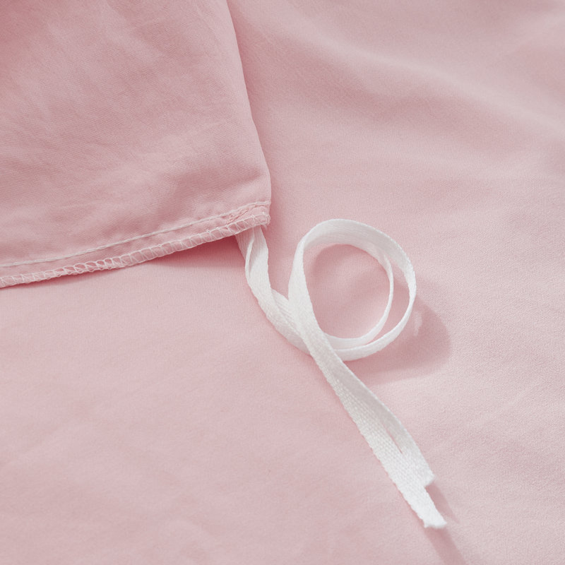 Housse de couette rose simple avec fermeture à glissière, comprenant 1 housse d'édredon 68 po x 88 po et 2 taies décoratives 20 po x 26 po Kakijumn