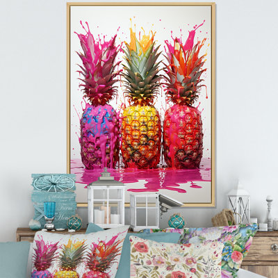 Ananas colorés torsadés - ananas, art mural