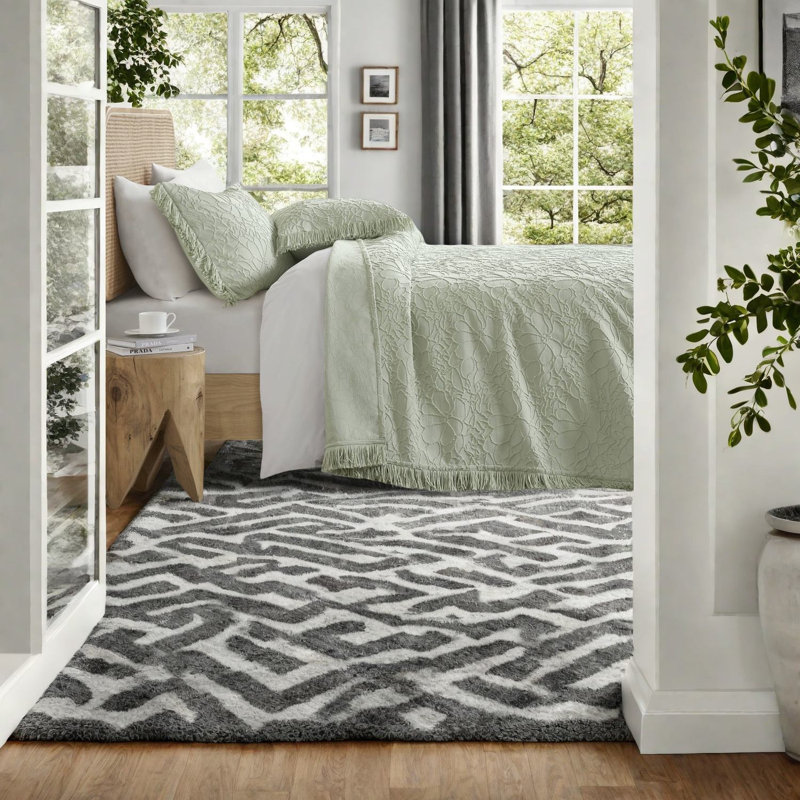 Elegant Chenille Bedding Sets, Polyester Cotton Blend, Cozy Cottage Style, Queen Size