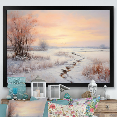 " Winter Snow Sunrise By The Lake I "