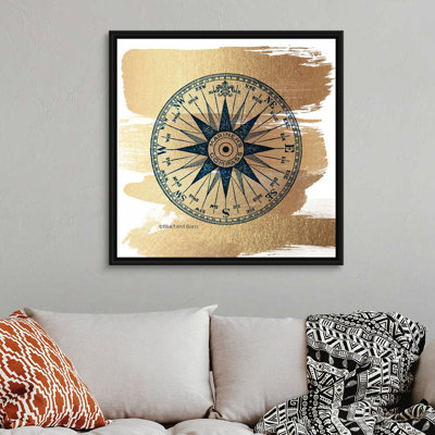 " Brushed Gold Compass Rose " Print