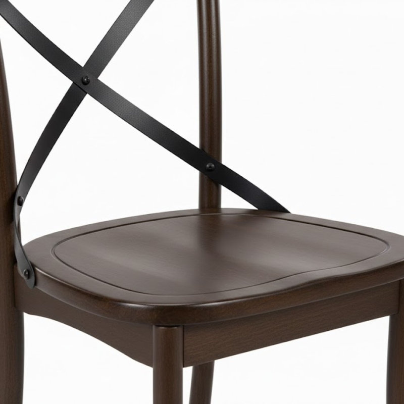 Ensemble de 2 chaises d'appoint en bois de noyer foncé Jessabelle
