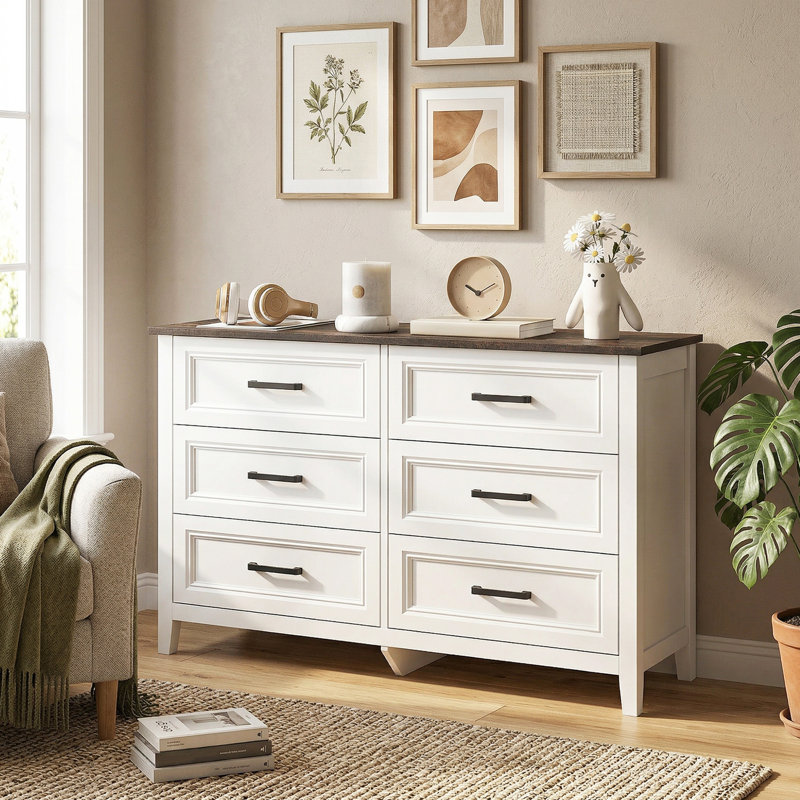 Commode pour la chambre à coucher avec 6 tiroirs pour le salon, le placard, la buanderie
