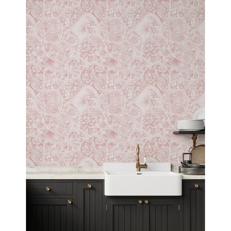 Floral Wallpaper Double Roll, Pink