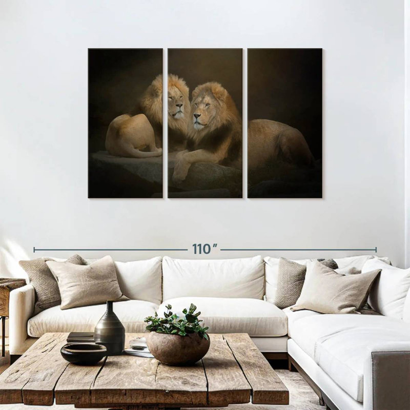 Twin Lions, 48" H x 74" W