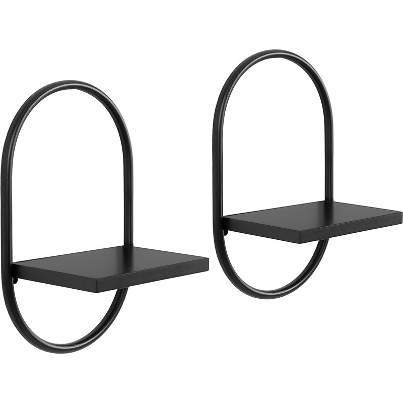 Leightan 2 Piece Oval Wood Floating Shelf