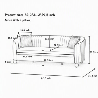 Upholstered 82.2 " Loveseat