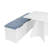 Chesterle 3PC White Blue Square Nook Set