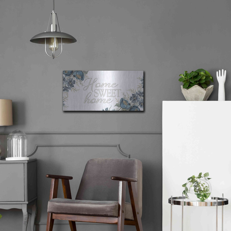 Lark Manor ™ «Home Sweet Home 2» par Cindy Jacobs, art mural en métal, H 12 po x l 24 po