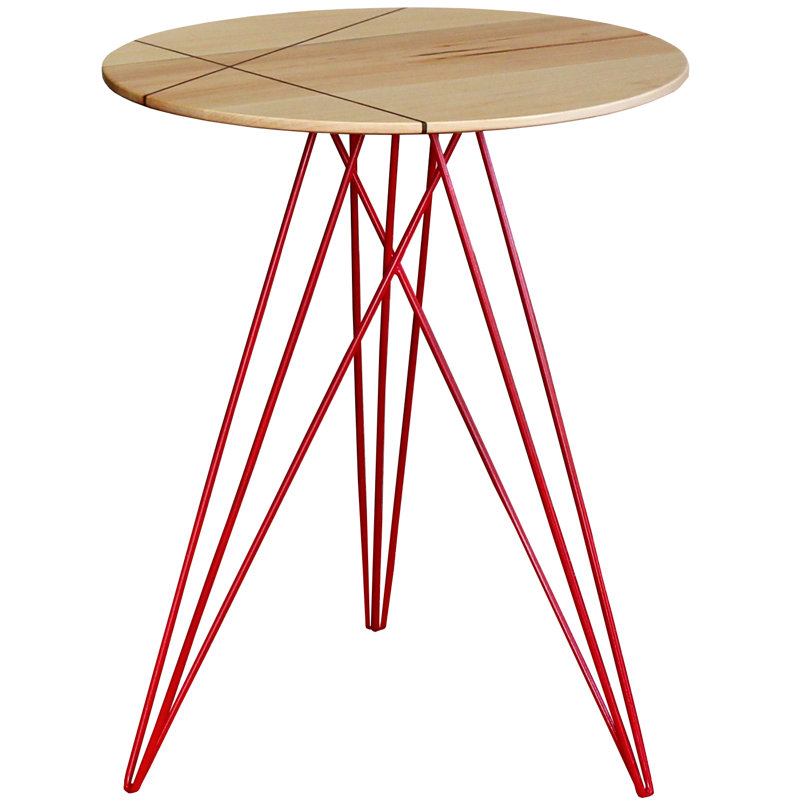 Table de bout Hudson, Érable, Rouge