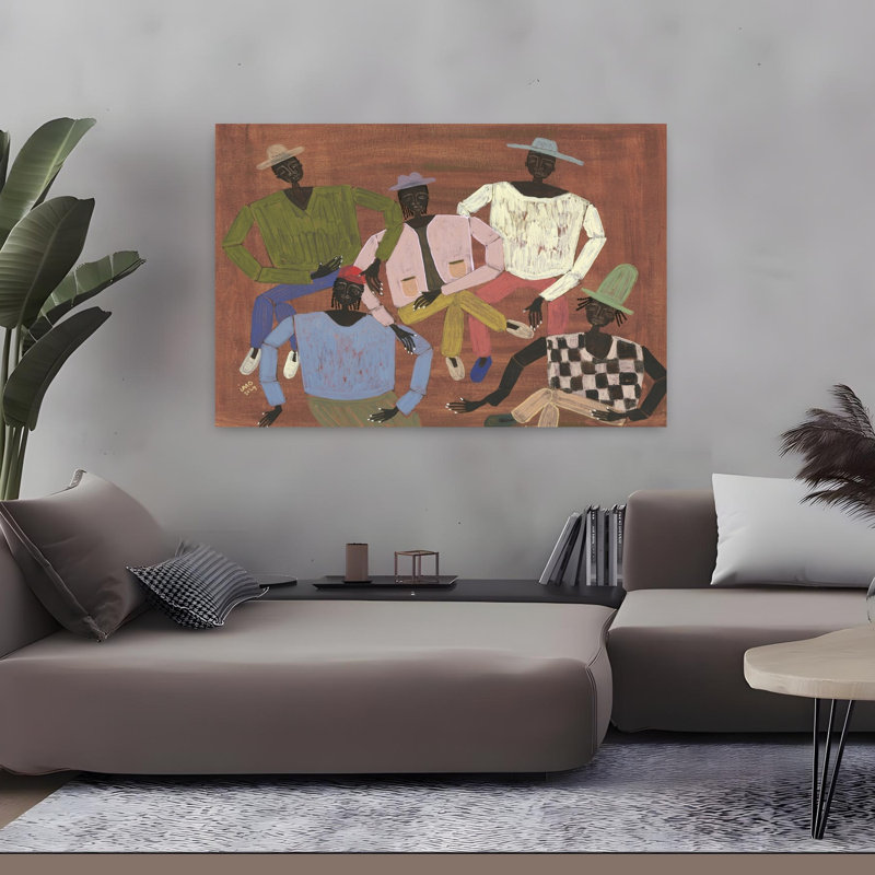 «Long Time No See Colorful Retro Rustic Portrait», art mural, H 32 po x l 48 po