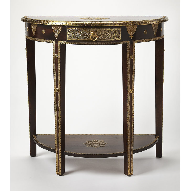 Ranthore Brass Demilune Console Table