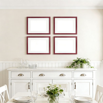 Set Of 4 Wood Picture Frames 12X16 With Plexiglass, Wall Mount Photo Frames For 9X12 And 11X14 Pictures With Mat Or 12X16 Without Mat, Includes Hanging Hardware
