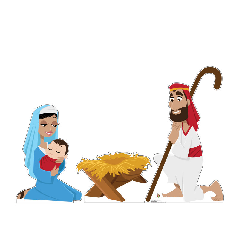 54 x 30 Inch Nativity Set Cardboard Cutout for Kids