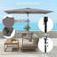 Parasol de jardin inclinable, parasol de marché avec manivelle, gris foncé-600337783