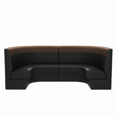 1/2 Circle U-Booth, Private Corner Booth - Contrast Stitched Head Roll (Pack of Two 1/4 Circle Booths)