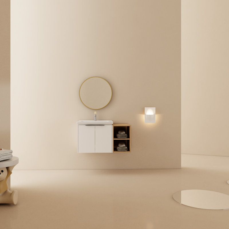 35,61 po Profondeur de meuble-lavabo avec lavabo et porte à fixation murale