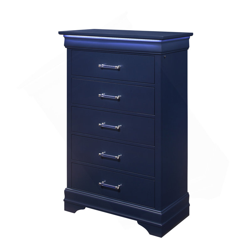 Charlston Blue Chest With LED, Blue