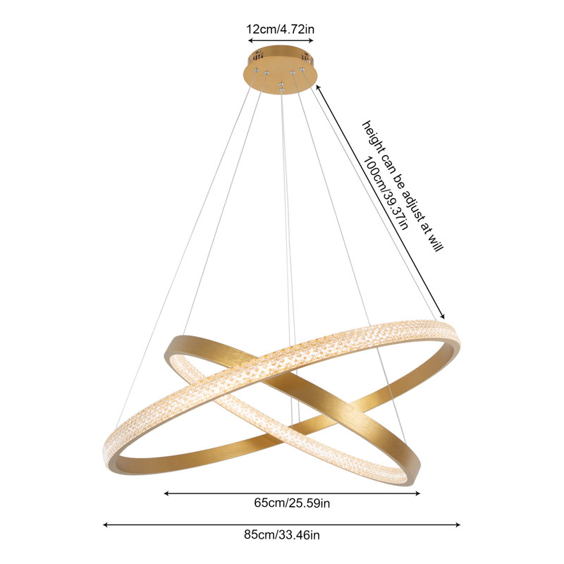 Batish 2 - Light Adjustable LED Cluster Pendant, Gold