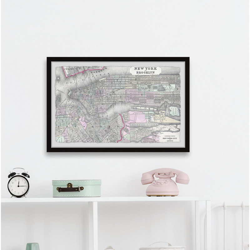 " Brooklyn Map " by Marmont Hill, 30" H x 45" W x 1.5" D