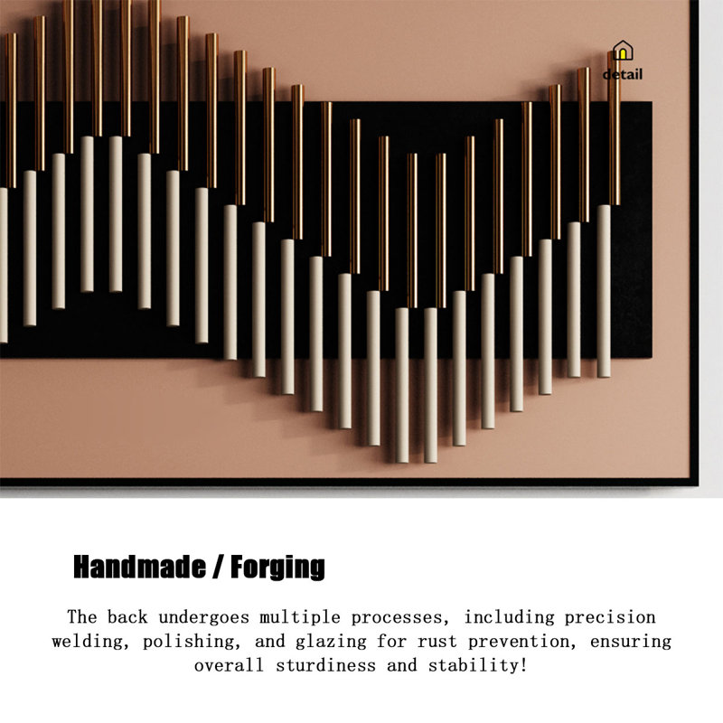 Décoration murale moderne minimaliste en fer, H 15,75 po x l 47,24 po x P 1,57 po