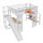 Multi-functional Full Size Loft Bed, Space-Saving Compact White Finish Metal and MDF Bed Frame