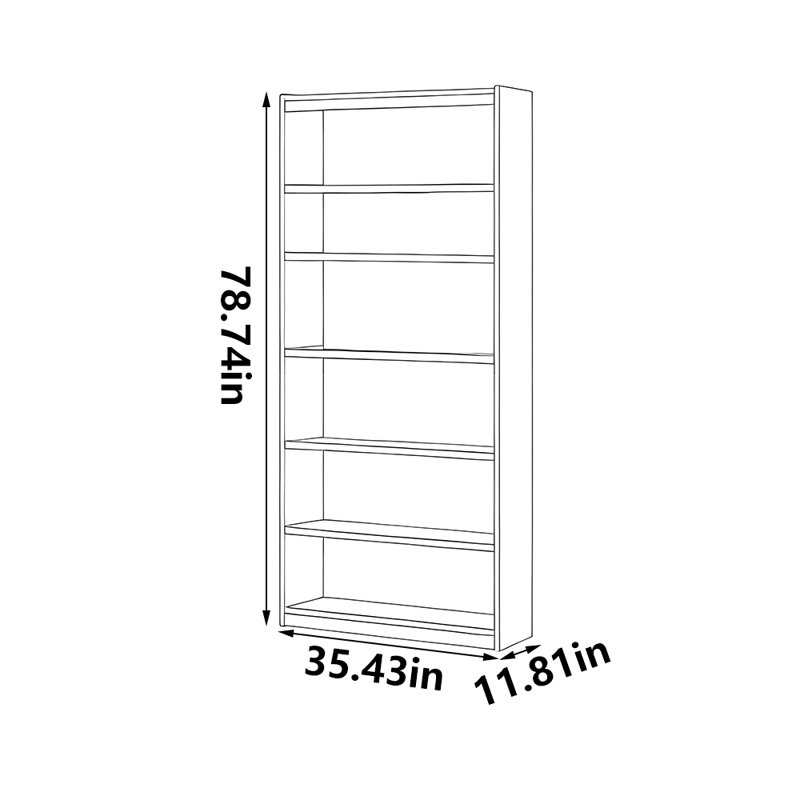 Danforth, (6 Shelves) 78.74"H x 35.43"W x 11.81"D