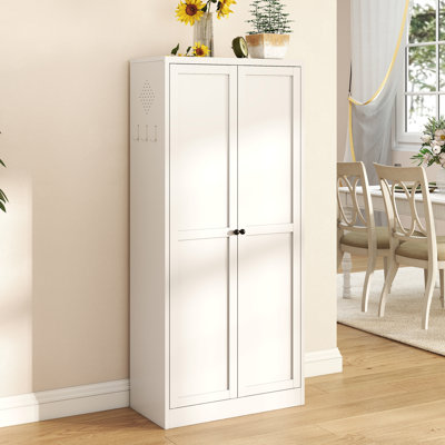 Bellemave 61" Metal Kitchen Pantry Cabinet, White