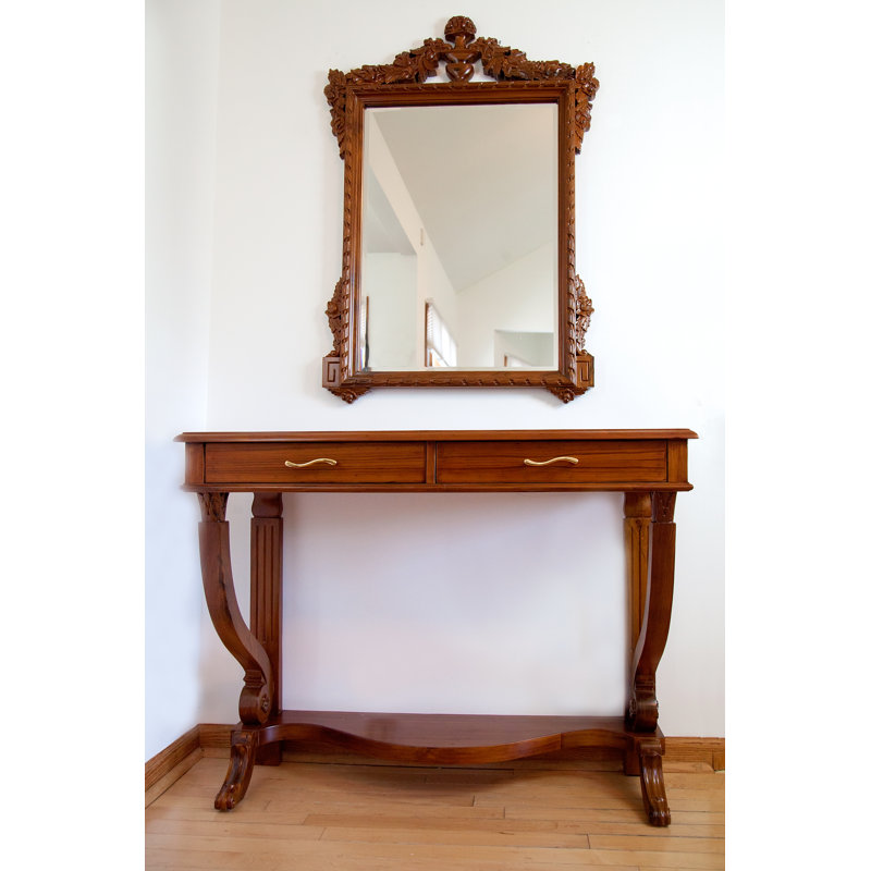 Ensemble de console et miroir en bois massif 42 po Regal